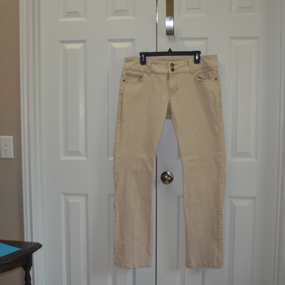 Cabi Style #406 Lou Lou Straight Leg Jeans in Tan - Picture 2 of 5